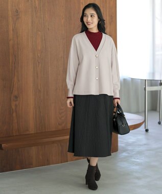 ANY SIS L カットジョーゼット カーディガン ライトグレー