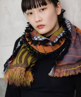 POLS Breeze モヒカンウールストール ブラウン