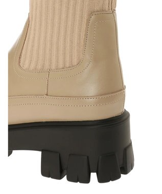 Green Parks ・ｍｉｎｉａ　ニットコンビブーツ Beige