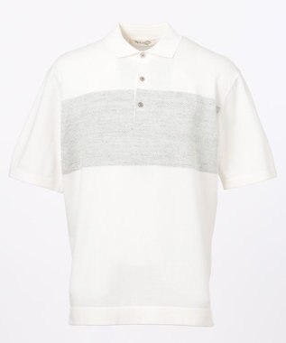 JOSEPH ABBOUD MOUNTAIN 【SPACE】OGストレッチコットン ニットポロシャツ ホワイト系