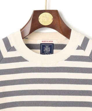 J.PRESS MEN 【J.PRESS ORIGINALS】Lightwave Border Raglan Knit T-shirt グレー系7