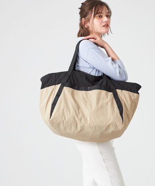 LA BAGAGERIE 【MONICA】ダブルハンドル　パッカブルビッグバッグ ベージュ