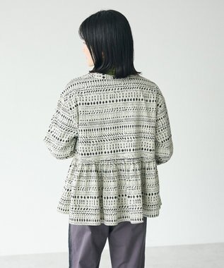 CRAFT STANDARD BOUTIQUE フリンジ紐付ペプラムブラウス Black