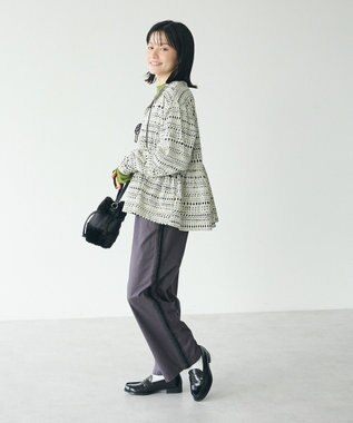 CRAFT STANDARD BOUTIQUE フリンジ紐付ペプラムブラウス Black