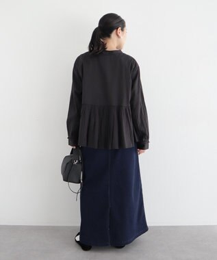 CRAFT STANDARD BOUTIQUE フリンジ紐付ペプラムブラウス Black
