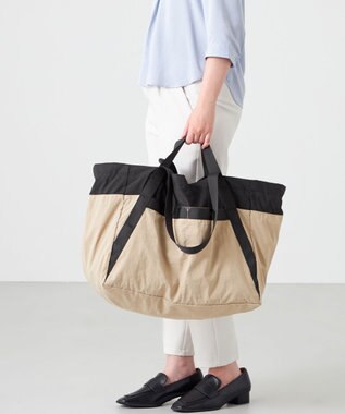 LA BAGAGERIE 【MONICA】ダブルハンドル　パッカブルビッグバッグ ベージュ