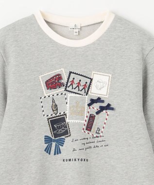 組曲 KIDS 【150-160cm】ロンドンスタンプ トレーナー グレー系
