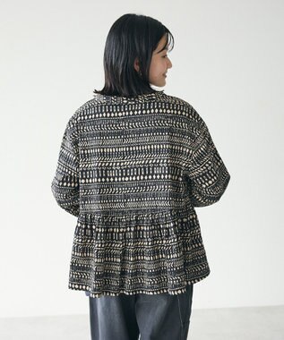 CRAFT STANDARD BOUTIQUE フリンジ紐付ペプラムブラウス Black