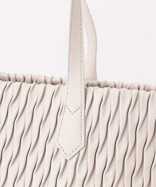 LA BAGAGERIE ランダムプリーツトートバッグ アイボリー