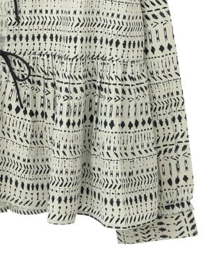 CRAFT STANDARD BOUTIQUE フリンジ紐付ペプラムブラウス Black