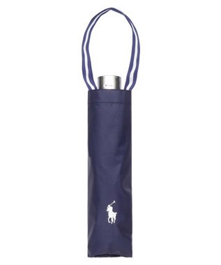MOONBAT 【軽量】POLO RALPH LAUREN 晴雨兼用日傘 折りたたみ傘 PP刺繍／遮光 遮熱 UV ネイビー×オフ