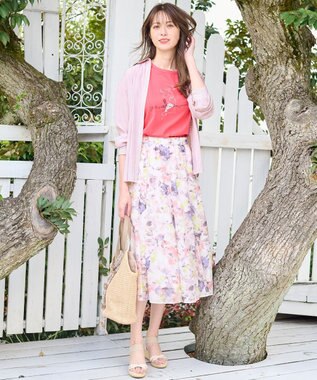 ANY SIS 【美人百花7月号掲載】ライトシアー シャツ ピンクストライプ