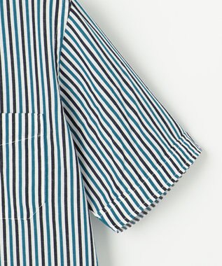 JOSEPH ABBOUD 【イージーケア】ストライプ 半袖シャツ ネイビー系1