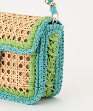 GRACE CONTINENTAL Caterina bertini チェーンカゴバッグ グリーン