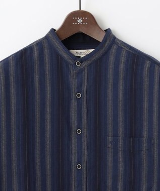JOSEPH ABBOUD MOUNTAIN 【SPACE／UNISEX】JCヘリンボンワイドストライプ シャツ ネイビー系2