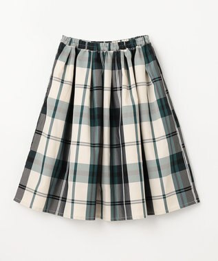 ANY KIDS カラー チェック スカート グリーン系チェック