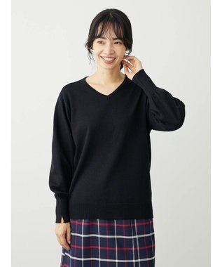 Green Parks アルガンオイル配合　Ｖネックプルオーバー Black