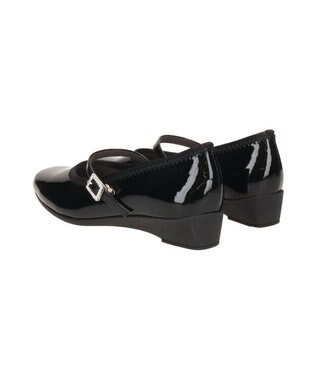 Bridget Birkin ＜3E＞【Bridget Birkin Walk】ビジューストラップコンフォートパンプス ブラックエナメル