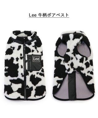 PET PARADISE Lee 背開き ボアベスト 牛柄 《ブラック》 小型犬 ブラック