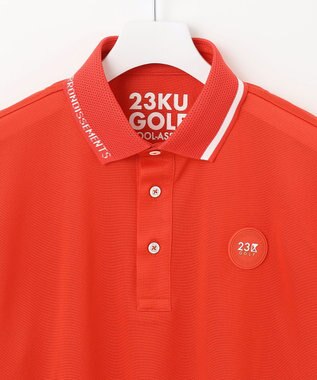 23区GOLF 盛夏対応のマルチ機能【接触冷感・UVケア・吸水速乾】【MEN】カノコシャツ オレンジ系