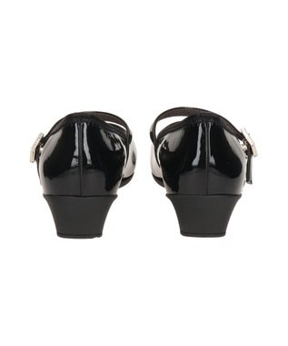 Bridget Birkin ＜3E＞【Bridget Birkin Walk】ビジューストラップコンフォートパンプス ブラックエナメル