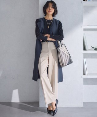 23区 L 【Oggi4月号掲載/洗える】ラスターコットンポリエステル ニット ブラック系