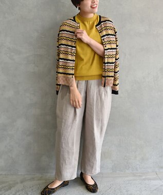 muuc 〈高品質シルク＆スーピマ超長綿〉〈洗えるニット〉ノースリーブボトルネックプルオーバー イエロー