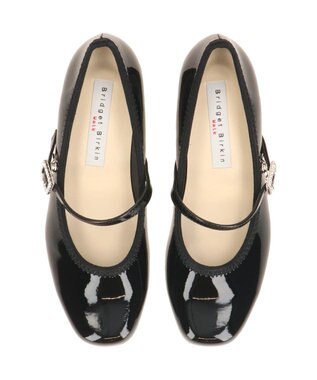 Bridget Birkin ＜3E＞【Bridget Birkin Walk】ビジューストラップコンフォートパンプス ブラックエナメル