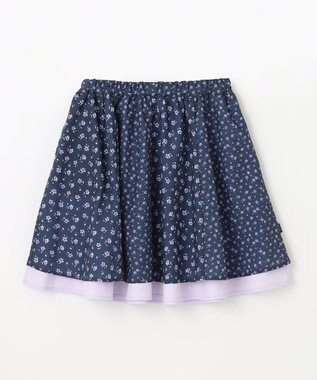 組曲 KIDS 【150-160㎝】フラワーパッチワークスカート ネイビー系5