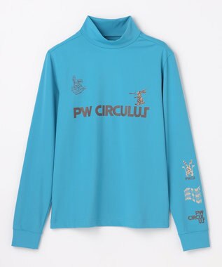 PW CIRCULUS 【吸水速乾 / UV遮蔽率99.5% UVカット / ストレッチ】【WOMEN】ラビットグラフィック ロングスリーブモックT ゴルフウェア レディース スカイブルー系