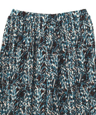 Green Parks セルフカットプリーツ柄パンツ Blue