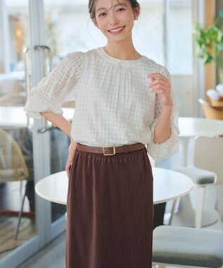 Tiaclasse L 【おのののかさん着用】クリスタルプリーツスカート ブラウン