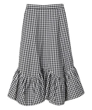 earth music&ecology イレヘムチェックスカート Black