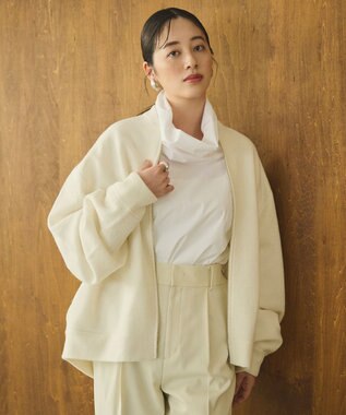 #Newans リラックスフィットドルマンニットブルゾン ホワイト系