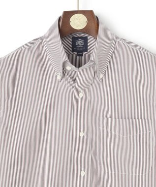 J.PRESS MEN 【PREMIUM PLEATS / 形態安定】ロンドンストライプ ドレスシャツ / B.D. ワイン系1