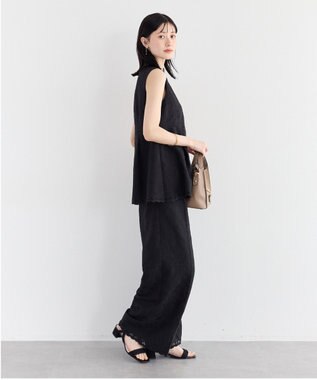 YECCA VECCA 刺繍ワイドパンツ Black