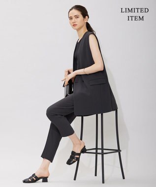 ICB 【WEB限定・洗える】BackSatinGeorgette ドロストパンツ グレー系