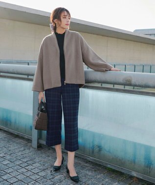 Tiaclasse モッサ風ダブルフェイスコート モカ