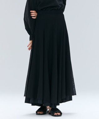 PINE / ウールレイヤードフレアスカート