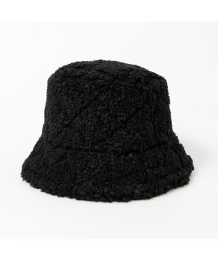 UNBILLION カシュネ cache nez / キルティングフェイクファーバケットハット ブラック