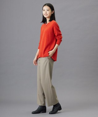 J.PRESS LADIES L 【洗える】CASHMERE BLEND Vネック プルオーバーニット オレンジ系