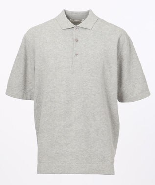 JOSEPH ABBOUD MOUNTAIN 【SPACE】OGストレッチコットン ニットポロシャツ ライトグレー系