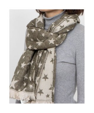 UNBILLION カシュネ cache nez / 星柄ジャカードストール カーキ