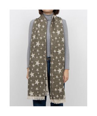 UNBILLION カシュネ cache nez / 星柄ジャカードストール カーキ
