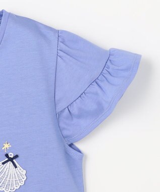 組曲 KIDS 【150-160㎝】 シーグロウフリルTシャツ アビスブルー