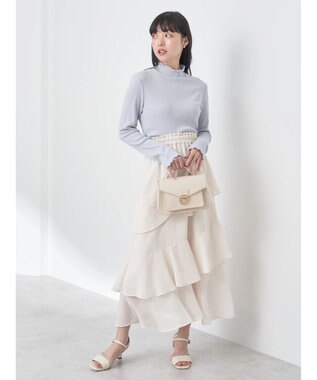 earth music&ecology ラメハイネックプルオーバー Grayish Blue