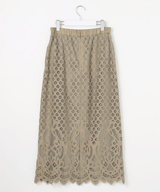 自由区 【SHIHOさん着用・こだわり素材】パネルレース スカート カーキ