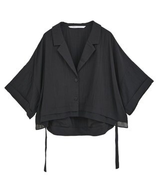 YECCA VECCA 【接触冷感】クロップドデザインジャケット② Black