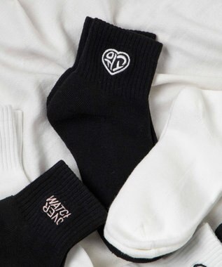 WEGO デザインロゴ刺繍アンクル底パイルソックス