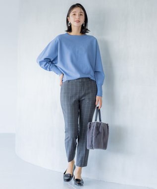 組曲 L 【洗える・WEB限定】2WAYウォームストレッチ テーパードパンツ グレー系3